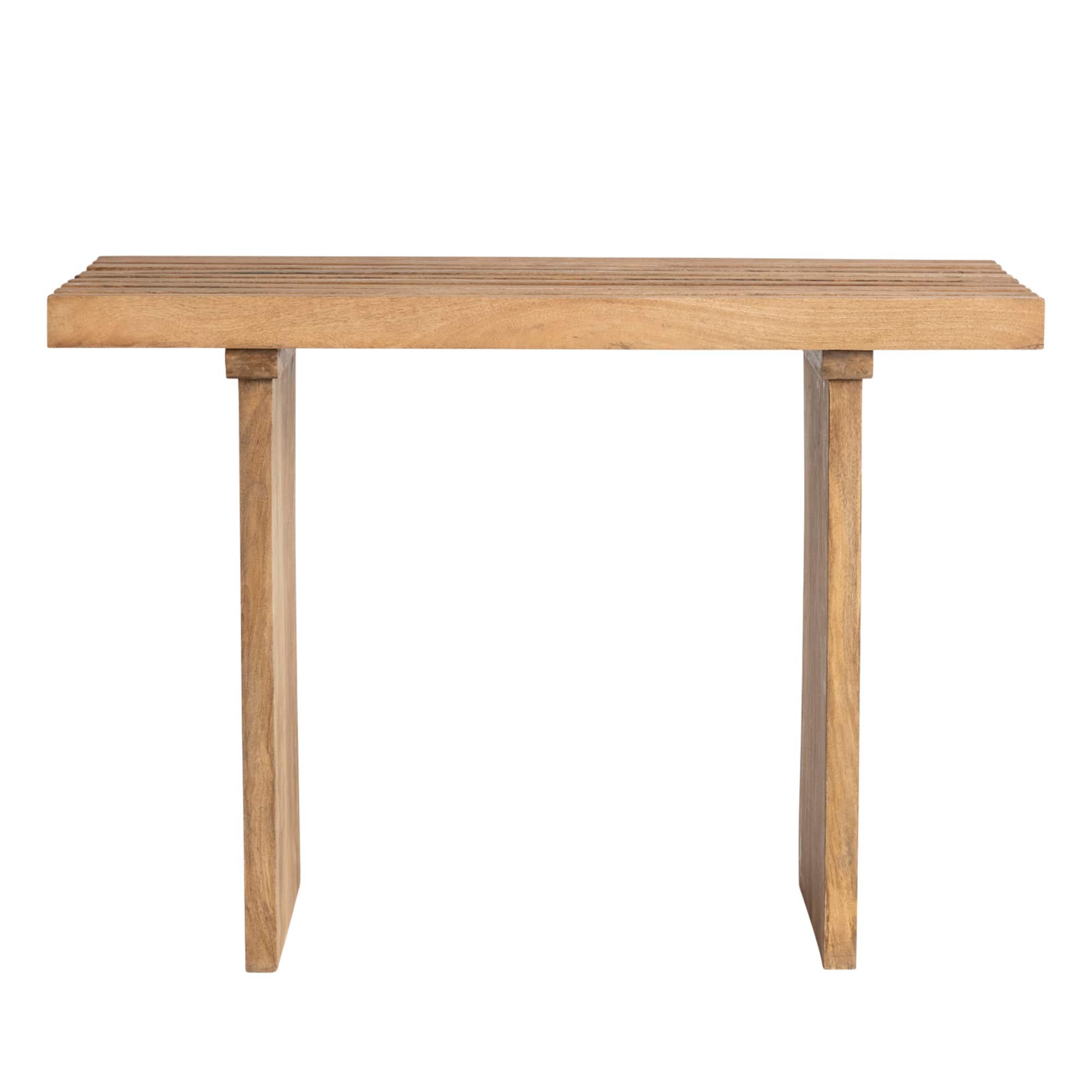 Hello Honey® 44" Natural Scandinavian Slatted Wood Console Table